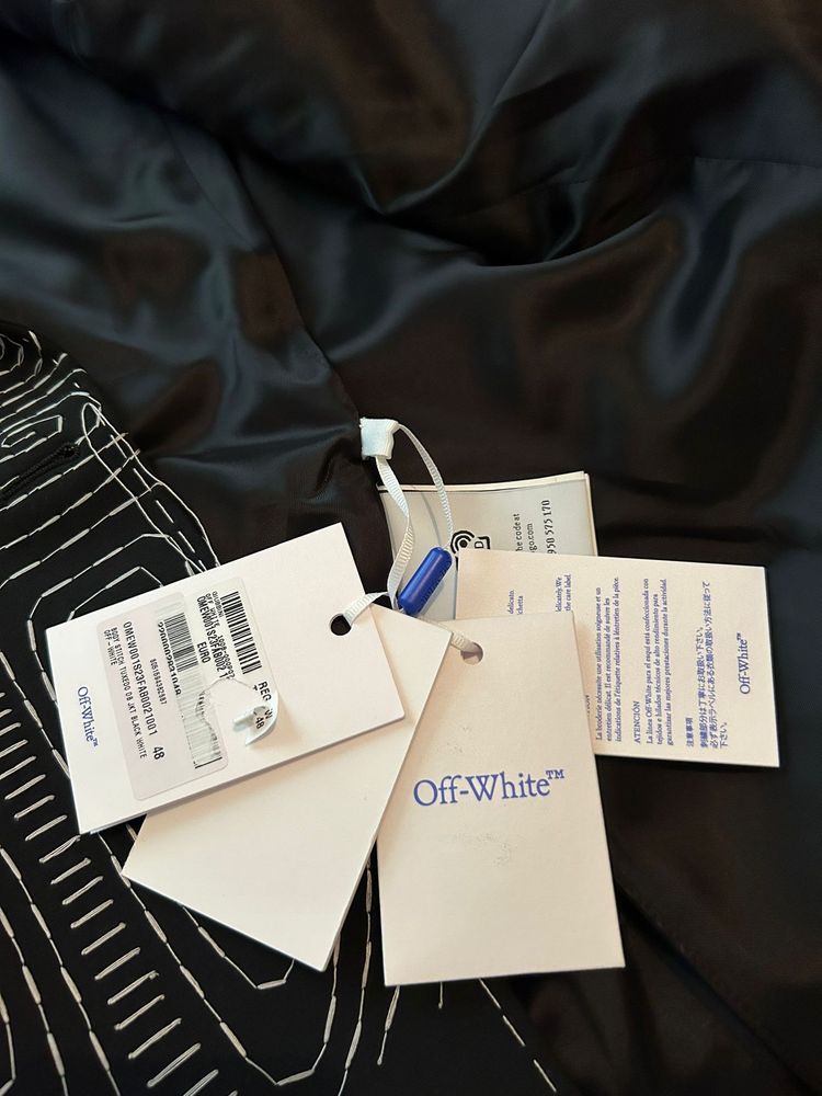 Off-White Black Blazer with White Stitching Detail image 6