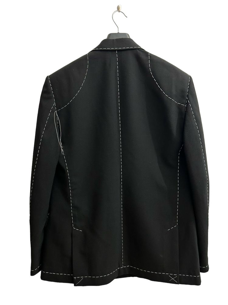 Off-White Black Blazer with White Stitching Detail image 4
