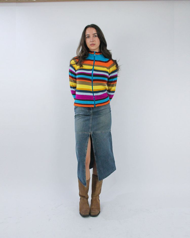 gilmore girls | medium rainbow striped zip jumper image 6