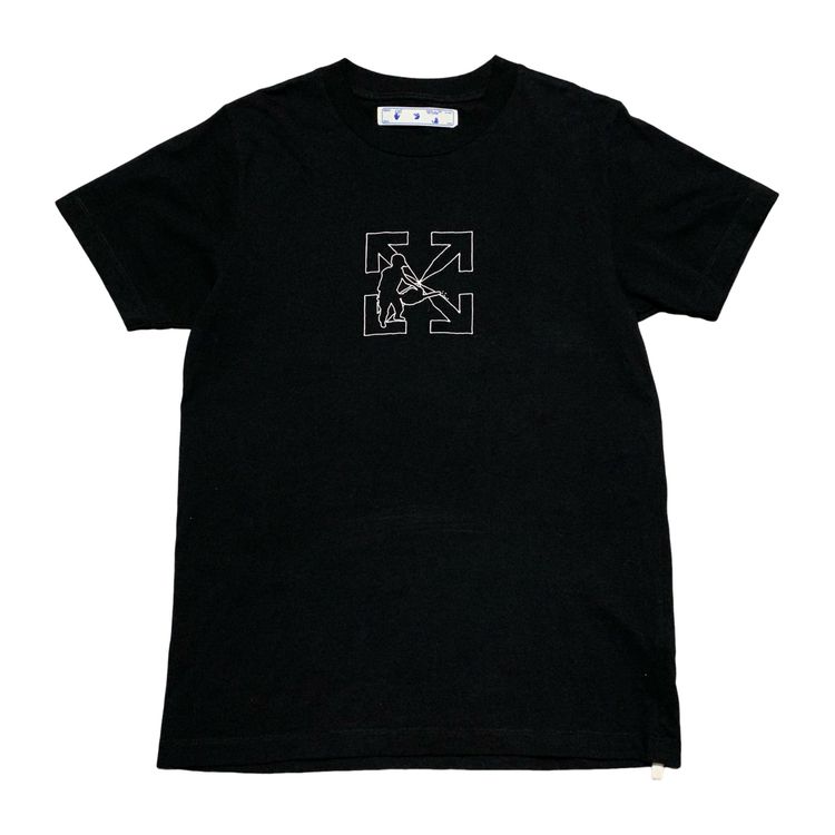 Off White Medium Worker Arrows Black Tee Virgil Abloh
