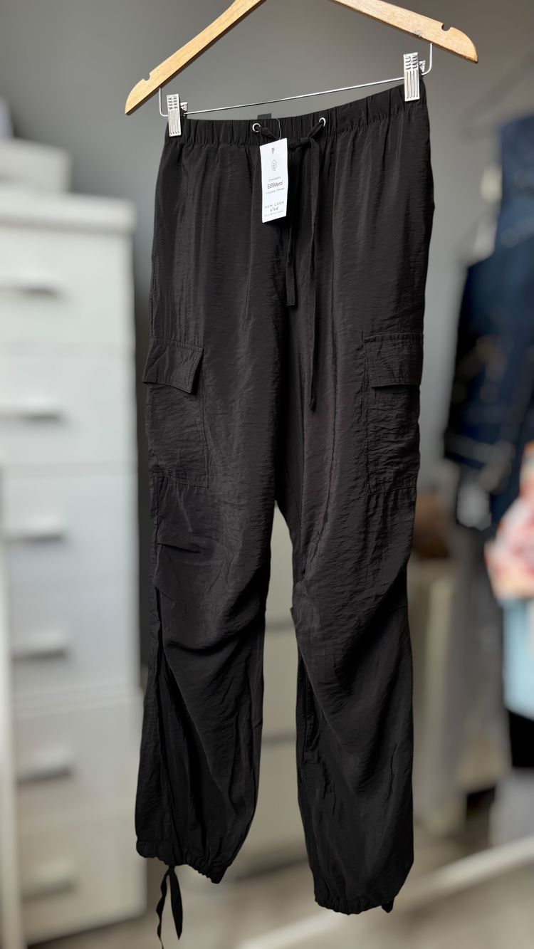 Black Cargo Pants NEW S 