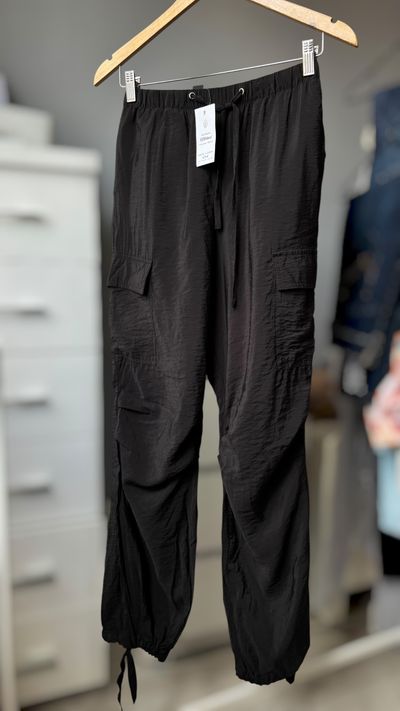 Black Cargo Pants NEW S