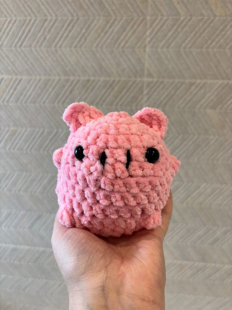 Pink Crocheted pig
