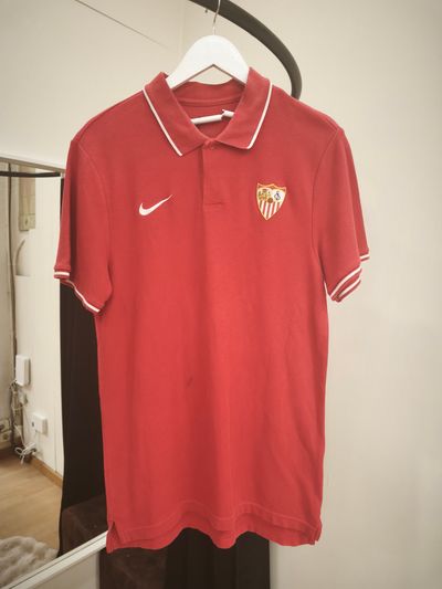 Nike Red Polo Shirt With Sevilla Fc Logo