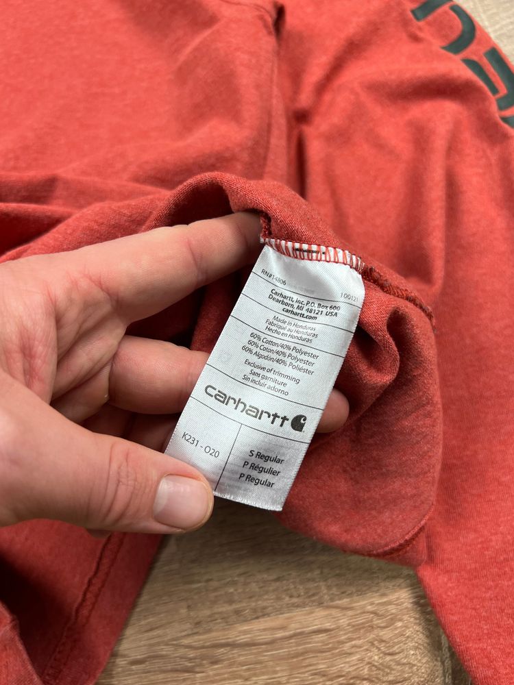 Light Red Carhartt Long Sleeve T-shirt (S) image 3