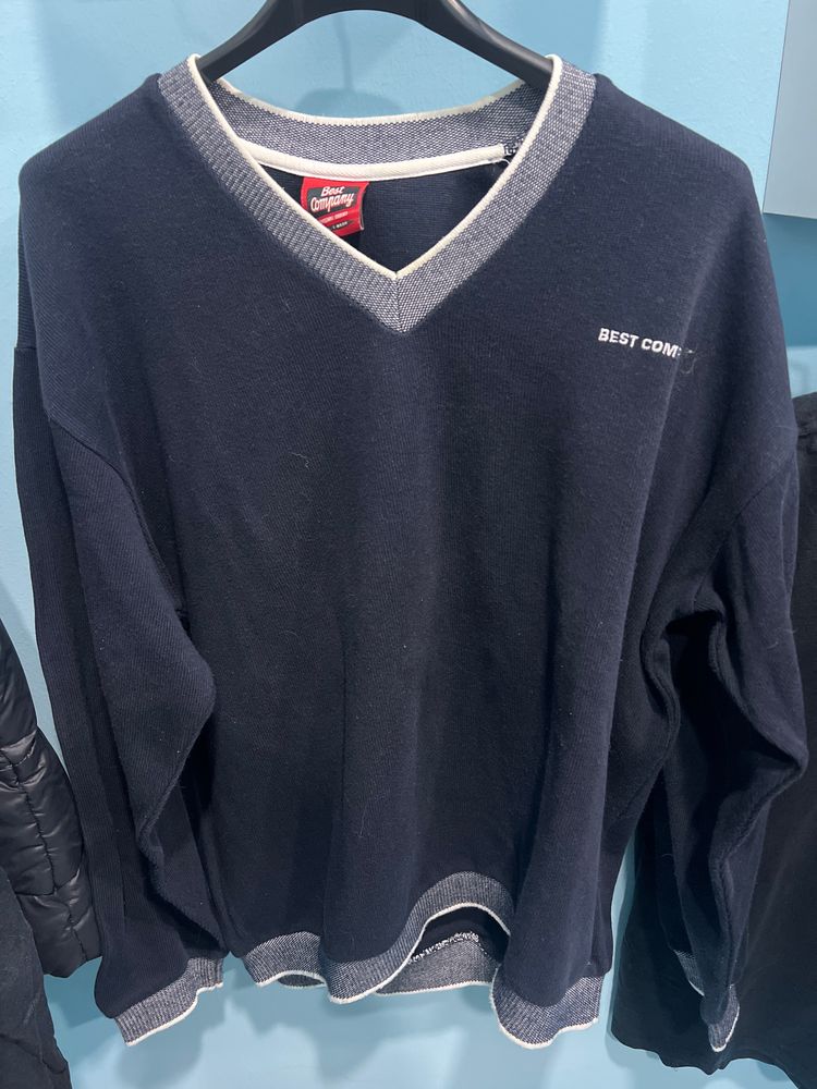 Best Company Navy Blue V-Neck Sweater