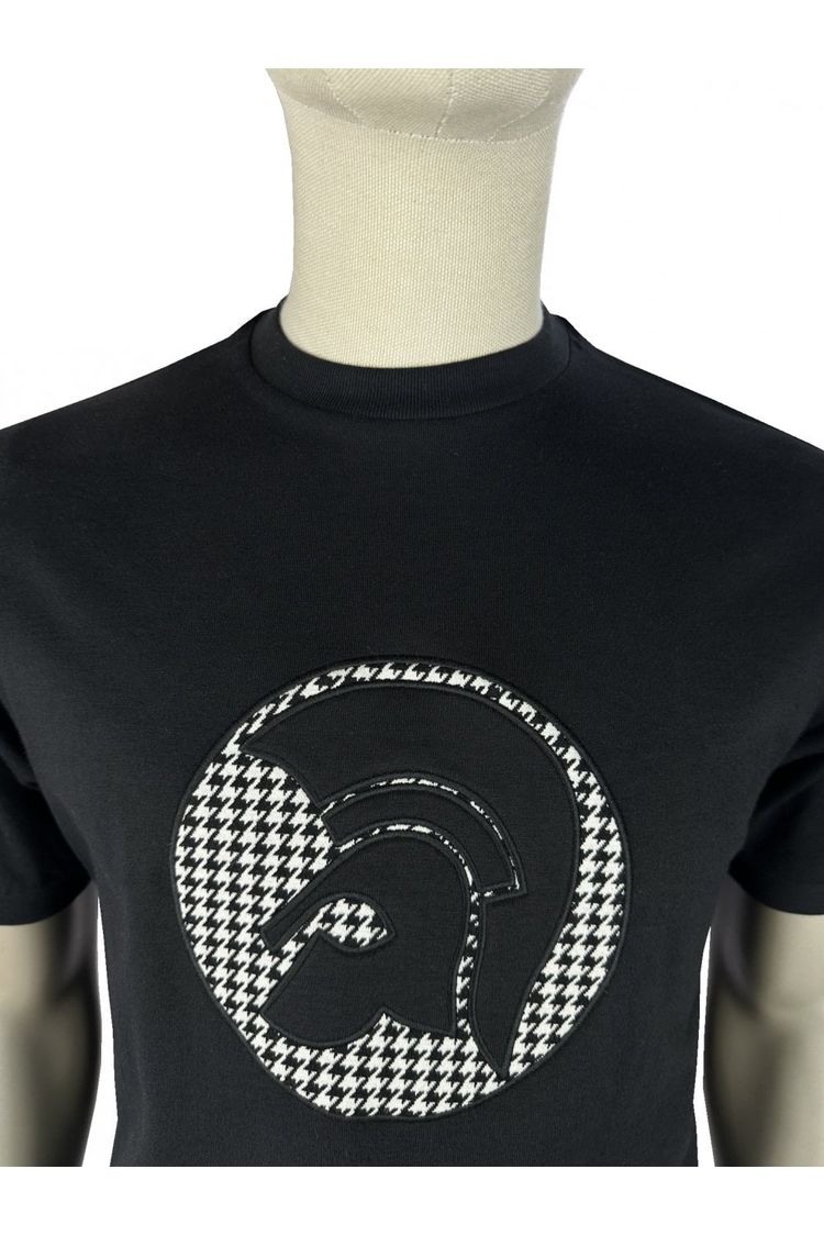 Trojan Applique Houndstooth Jacquard Tee Black imagen 2