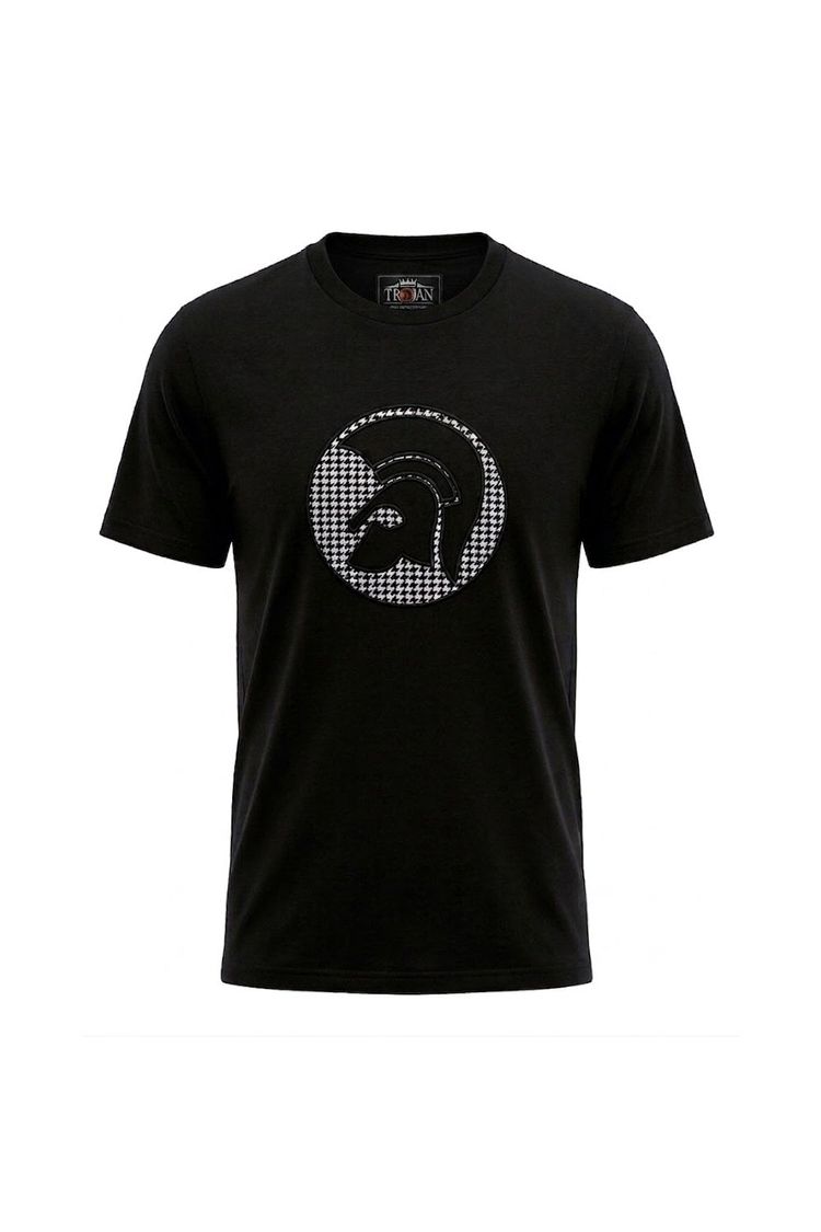 Trojan Applique Houndstooth Jacquard Tee Black imagen 3