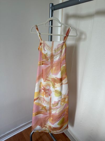 Vintage Y2K Floral Print Midi Dress