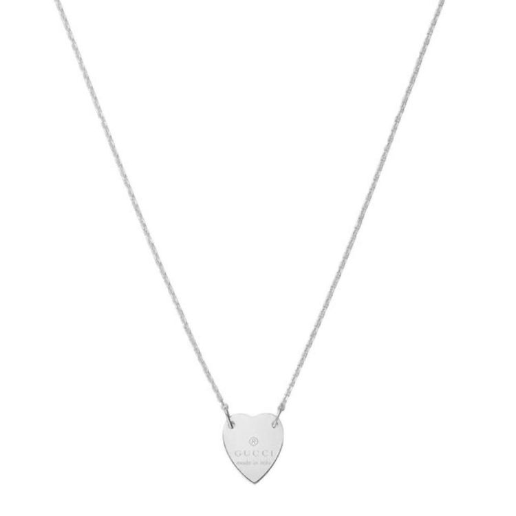 Immagine di Gucci Trademark Heart Pendant Sterling Silver Necklace 4