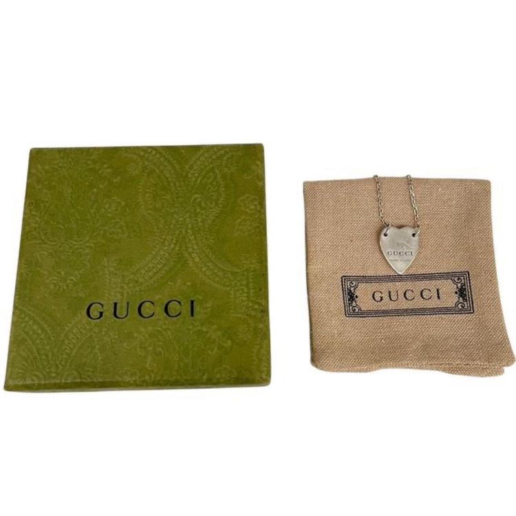 Immagine di Gucci Trademark Heart Pendant Sterling Silver Necklace 2