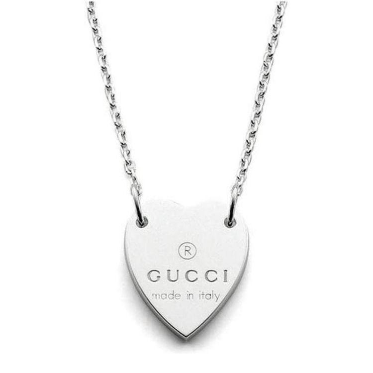 Immagine di Gucci Trademark Heart Pendant Sterling Silver Necklace 1