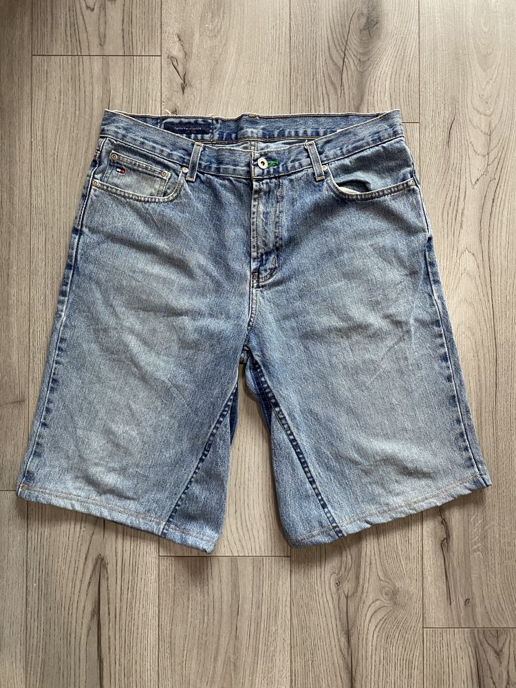34W Vintage Baggy Hemmed Tommy Hilfiger Blue Jorts 