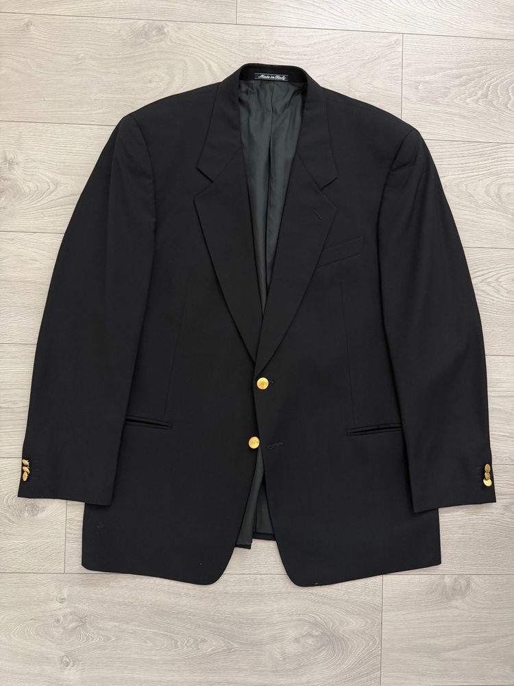 Giorgio Armani 1980s 2B Metal Button Wool Sport Jacket Blazer Black - Size XL image 14