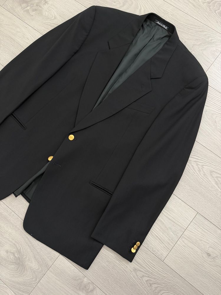 Giorgio Armani 1980s 2B Metal Button Wool Sport Jacket Blazer Black - Size XL image 8