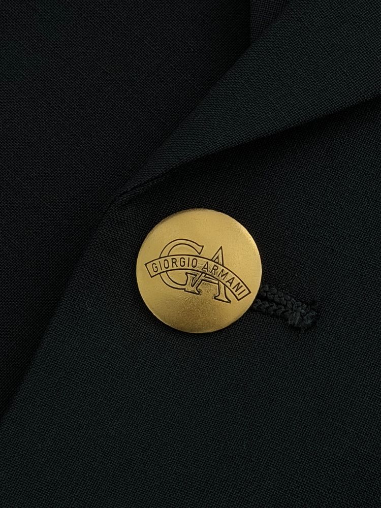 Giorgio Armani 1980s 2B Metal Button Wool Sport Jacket Blazer Black - Size XL image 13