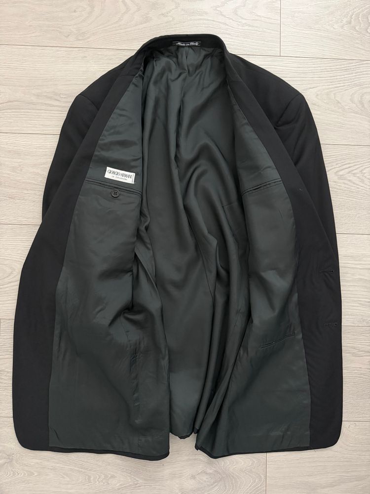 Giorgio Armani 1980s 2B Metal Button Wool Sport Jacket Blazer Black - Size XL image 12