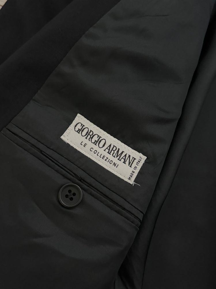 Giorgio Armani 1980s 2B Metal Button Wool Sport Jacket Blazer Black - Size XL image 5