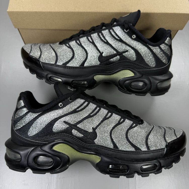 Size 5 - Nike Air Max Plus TN Black Glitter Silver Trainers CD2239-001 image 1