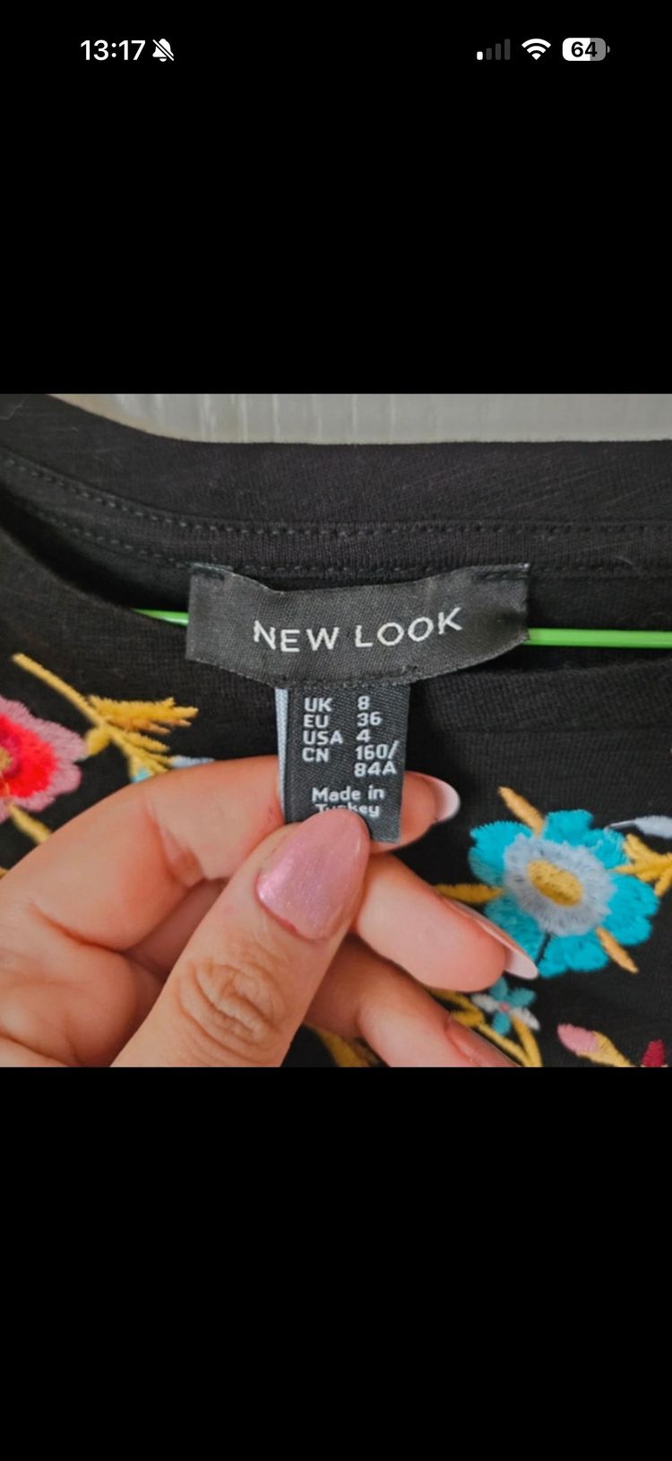 New Look Black Top With Floral Embroidery 2