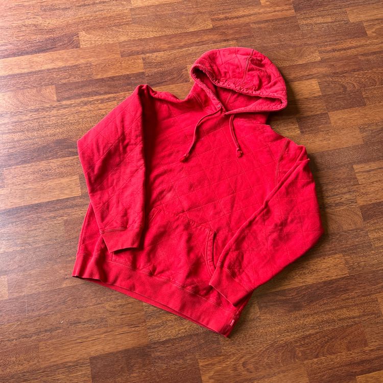 Supreme Quilted Hooded Sweatshirt Red Taglia M (Usato)