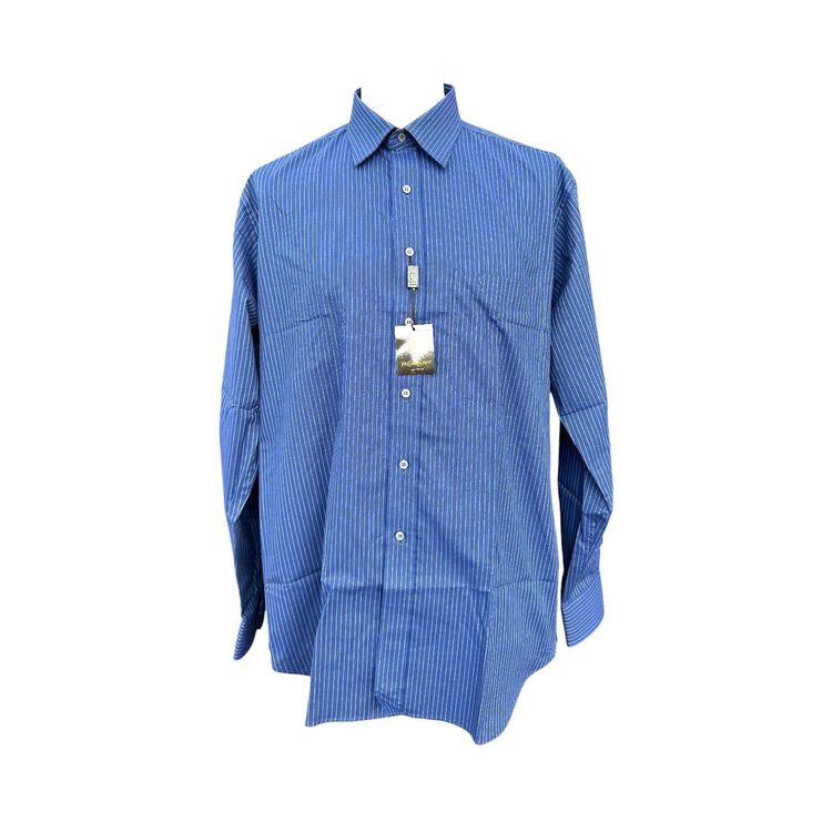 Camicia vintage da uomo Yves Saint Laurent a righe blu in cotone, taglia 41/16 M/L