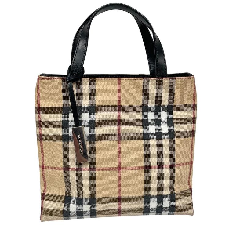 Pre-Loved Burberry Canvas/Leather Mini Tote Bag image 1