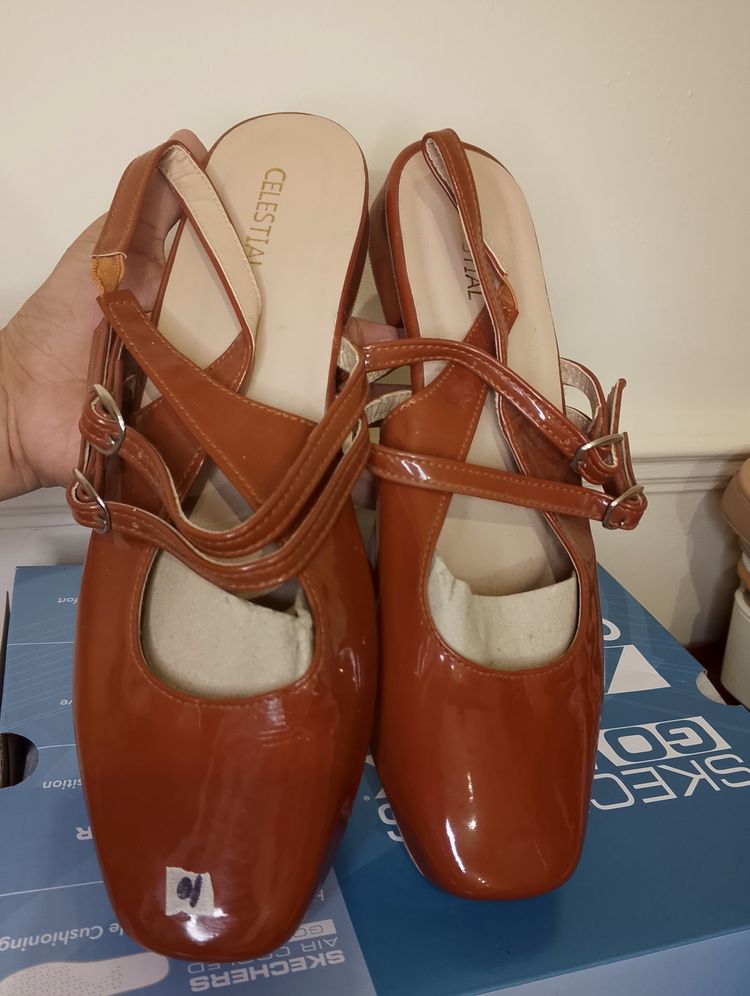 Brown Patent Leather Women'S Shoes