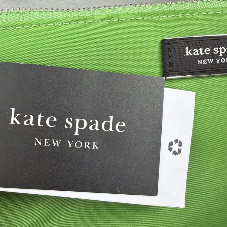 359 Kate Spade Sam Icon Nylon Mini Pochette Wristlet Shoulder Bag Green BNWT image 3