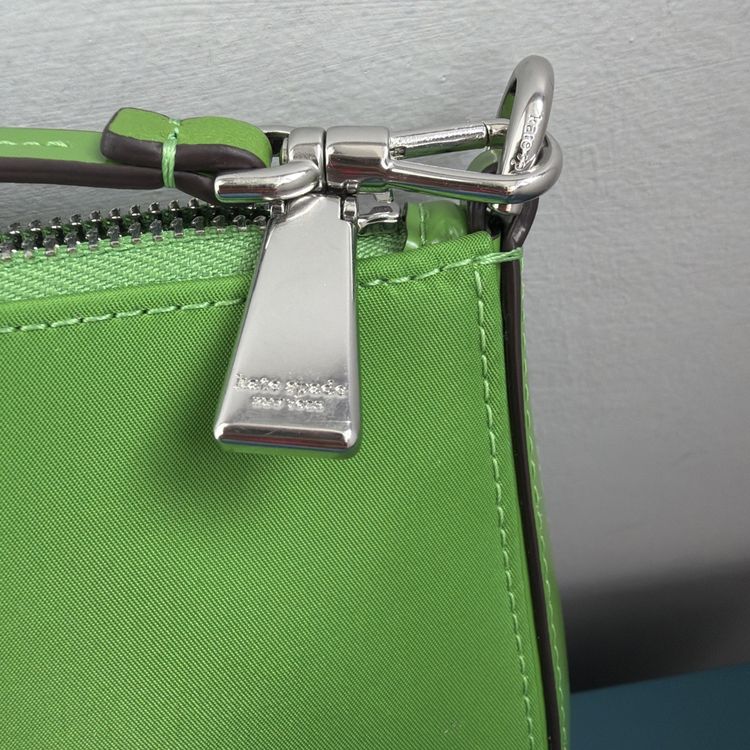 359 Kate Spade Sam Icon Nylon Mini Pochette Wristlet Shoulder Bag Green BNWT image 2