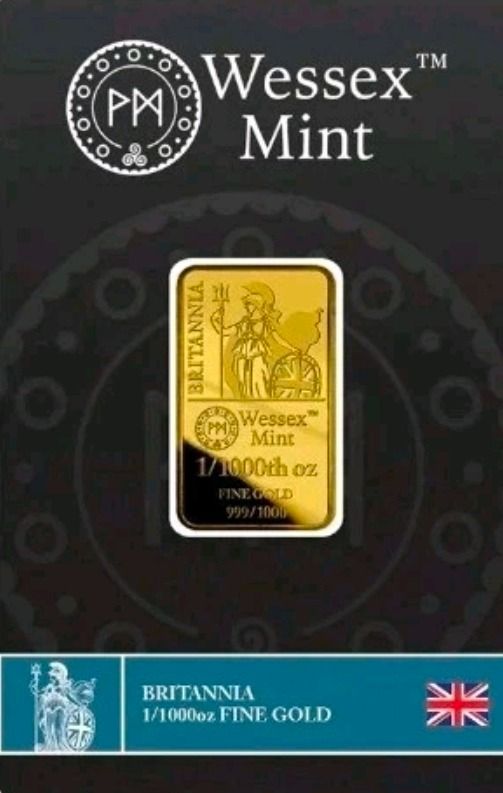 Wessex Mint Britannia 1/1000Oz Fine Gold Bar