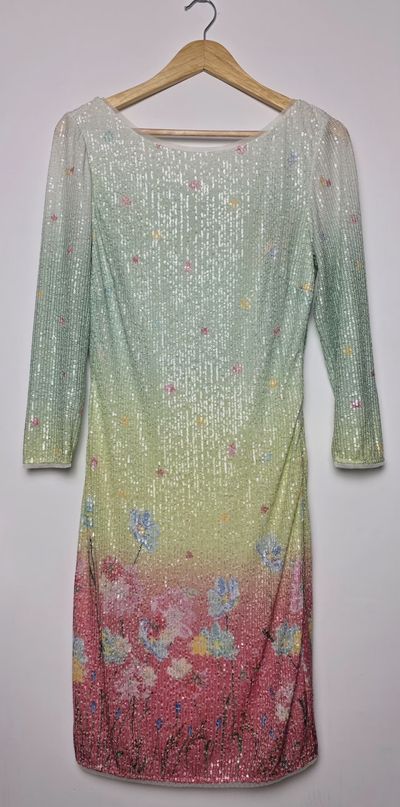 Blugirl Blumarine Sequin Floral Gradient Dress