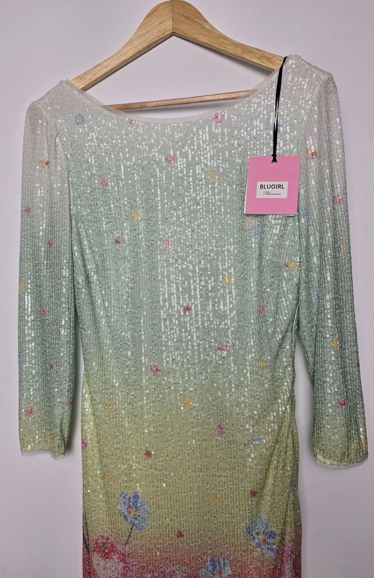 Blugirl Blumarine Sequin Floral Gradient Dress obraz 6