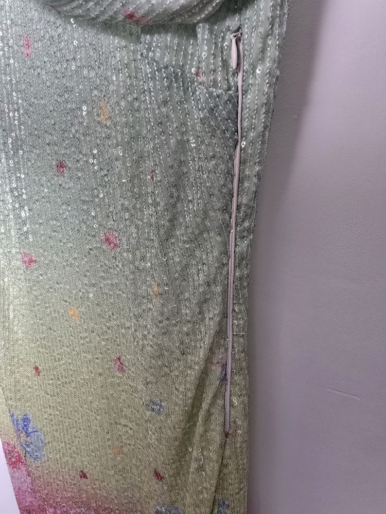 Blugirl Blumarine Sequin Floral Gradient Dress obraz 5