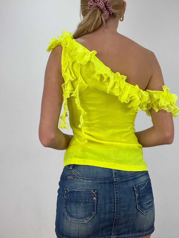 vintage edit eight | small yellow ruffle versace top 6