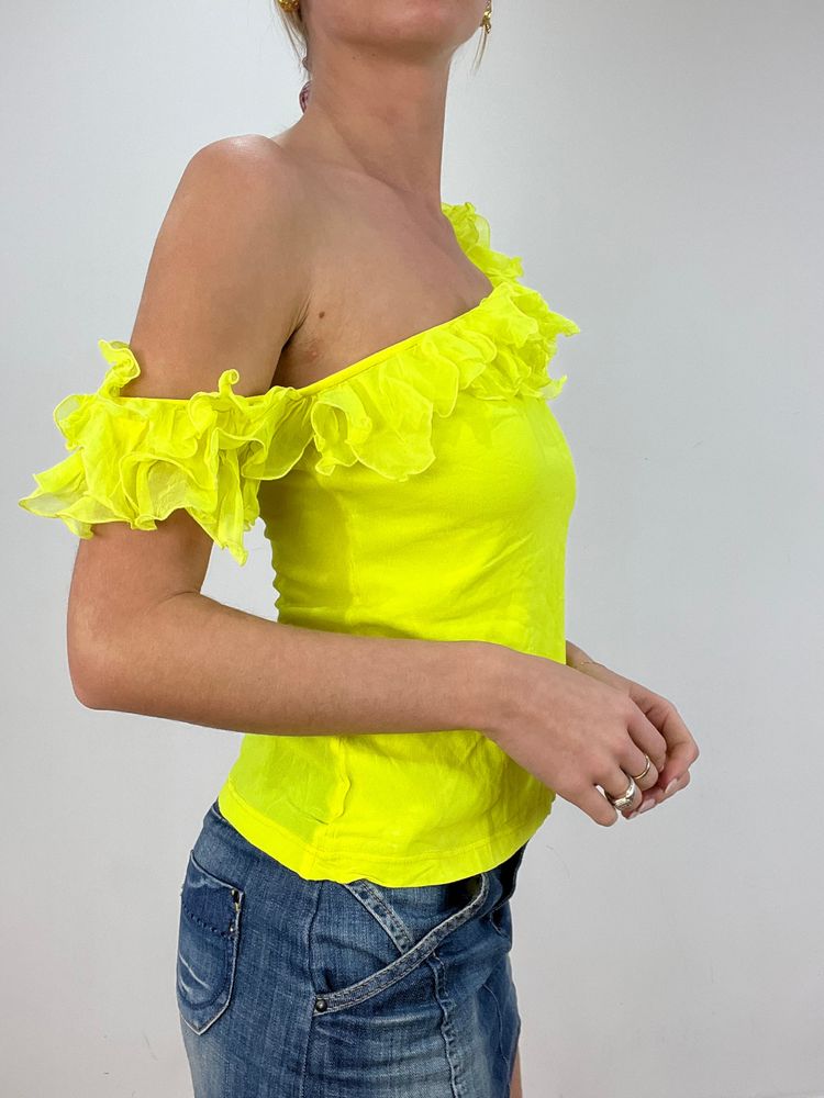 vintage edit eight | small yellow ruffle versace top 4