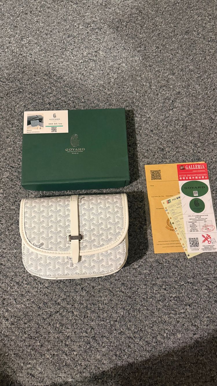 Goyard White Patterned Clutch Bag imagen 3