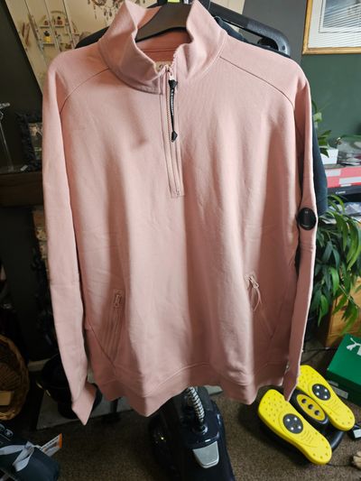 Cp Company Pink Quarter-Zip Sweatshirt