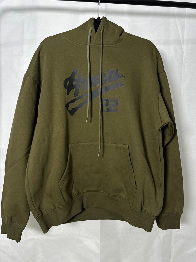 Amiri Olive Green Hoodie With Front Pocket And Drawstrings image 3
