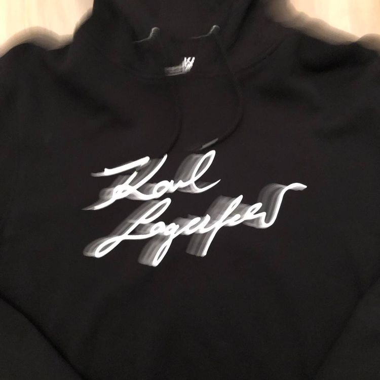 *VINTAGE* Karl Lagerfeld Graphic Hoodie, , Black White, *RARE* image 3