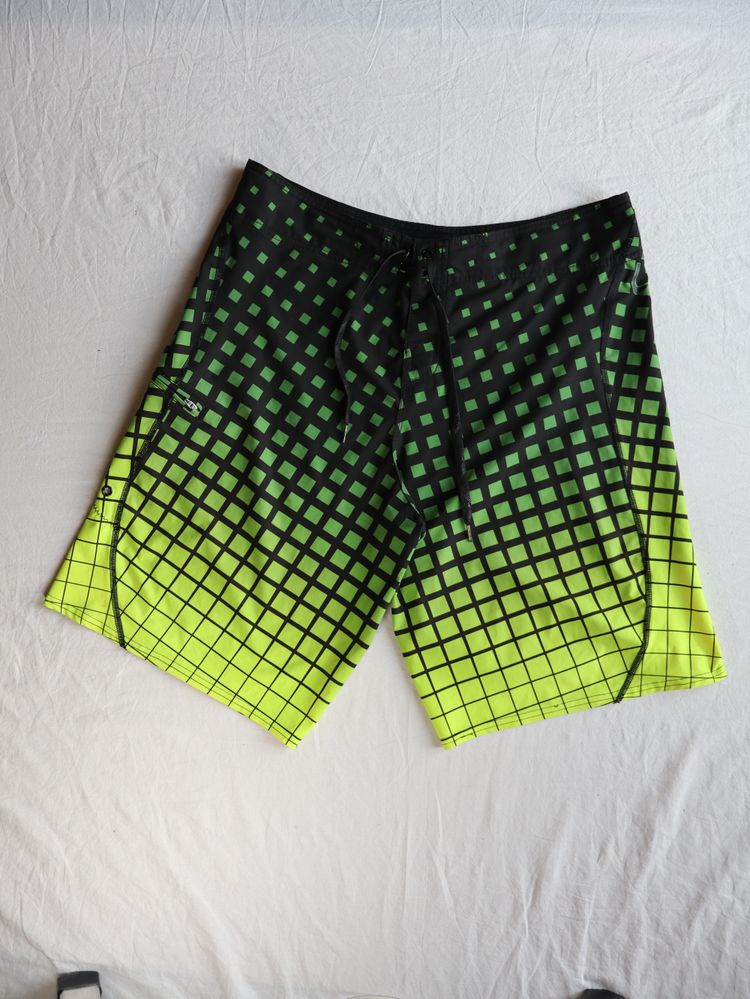 Green And Black Checkered Shorts