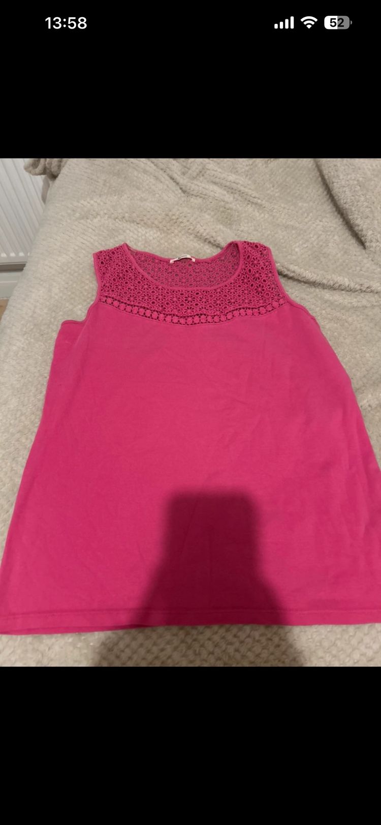 Pink Sleeveless Top With Lace Detail