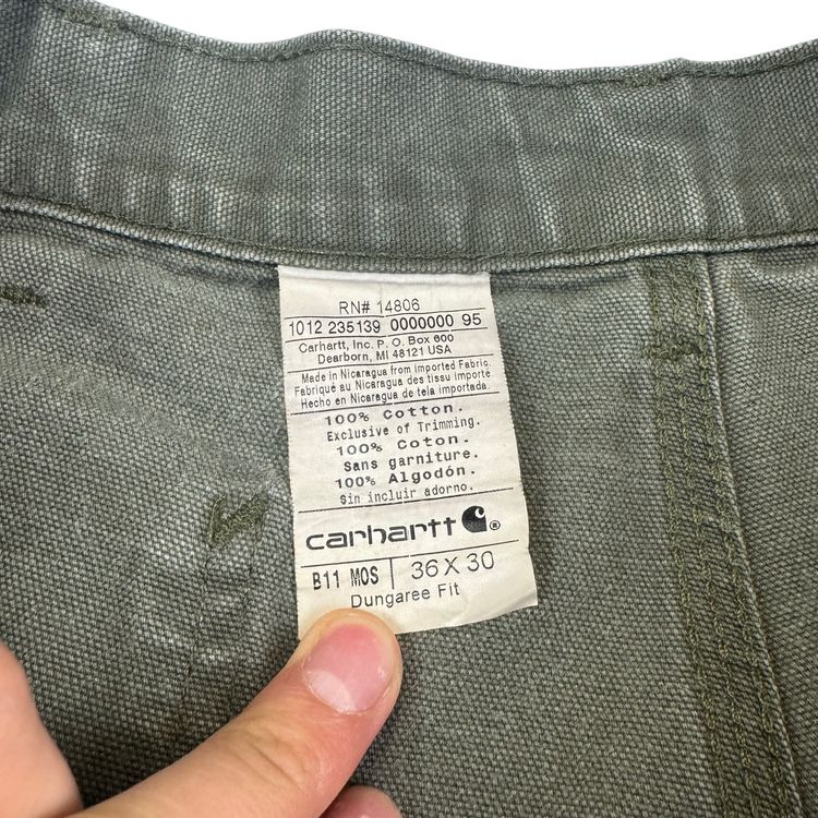 Carhartt Carpenter Dungaree Fit Workwear Trousers Green imagen 11