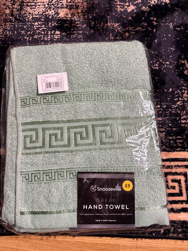 Snoozeville Greek Hand Towel