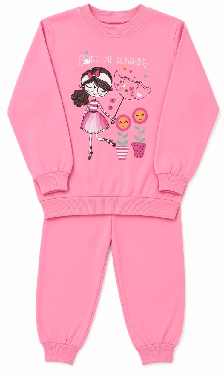 Pink Kids Sweatshirt And Pants Set image 1