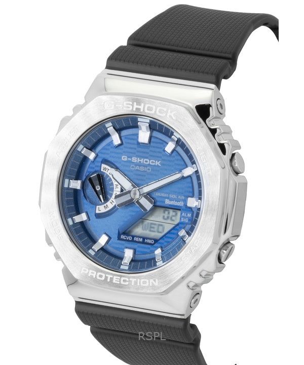 Casio G-Shock G-Steel Bio-Based Resin Strap Smartphone Link Analog Digital Blue Dial Solar GBM-2100A-2B 200M Men's Watch 6