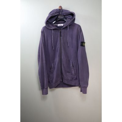 Stone Island Purple Zipped Hoodie