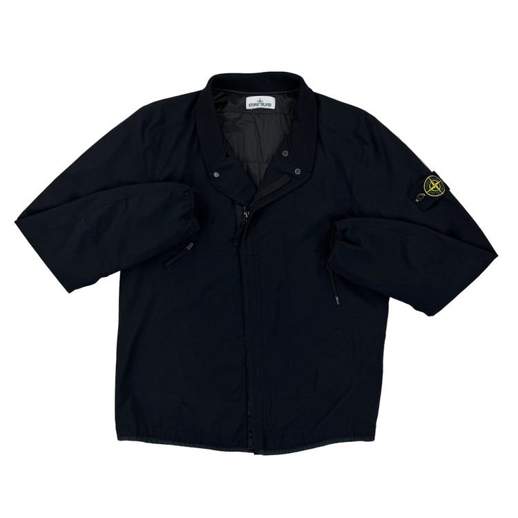 Stone Island Men’s Black Soft Shell Bomber Jacket - Large image 1