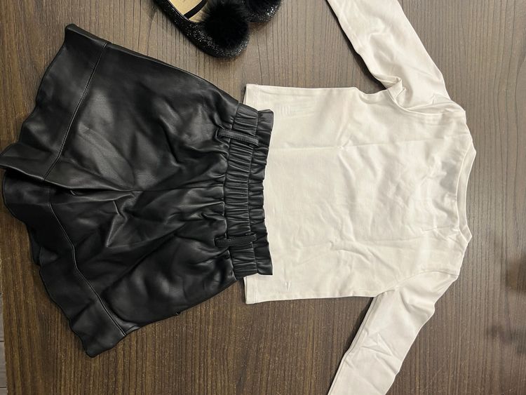 Immagine di Twinset Kids Outfit With Long Sleeve Top And Black Skirt 6