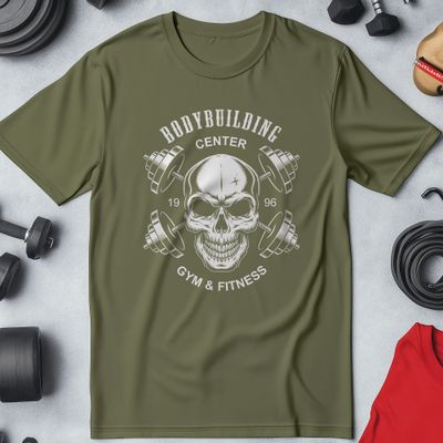 Bodybuilding Center Skull T-Shirt - 4